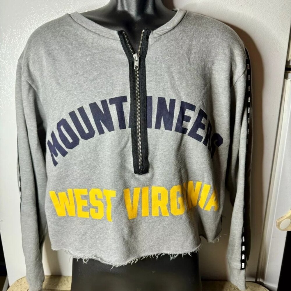 Victorias Secret Collegiate Cropped Sweatshirt West Virginia Mountaineers
